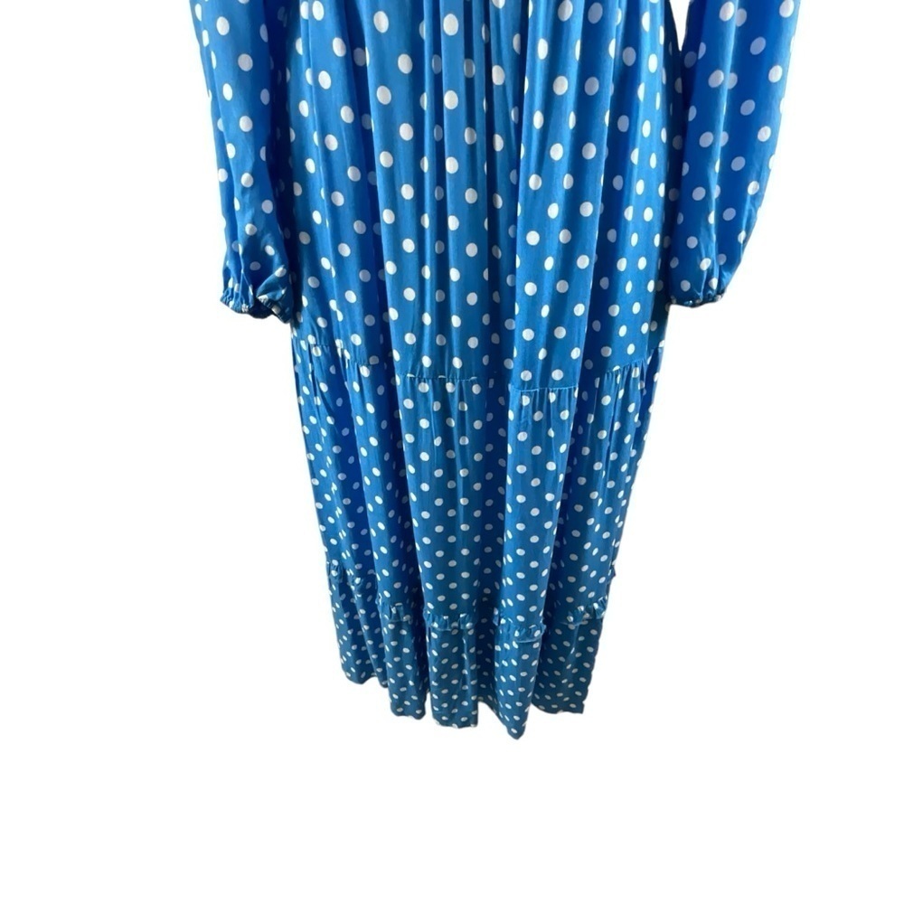Dolan Anthropologie Left Coast Laney Polka Dot Maxi Dress in Blue and White - Picture 6 of 14